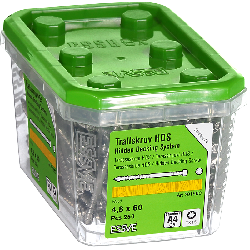 Tréskrúfa 4,8x60 HDS A4-250stk