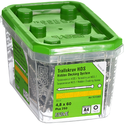 Tréskrúfa 4,8x60 HDS A4-250stk