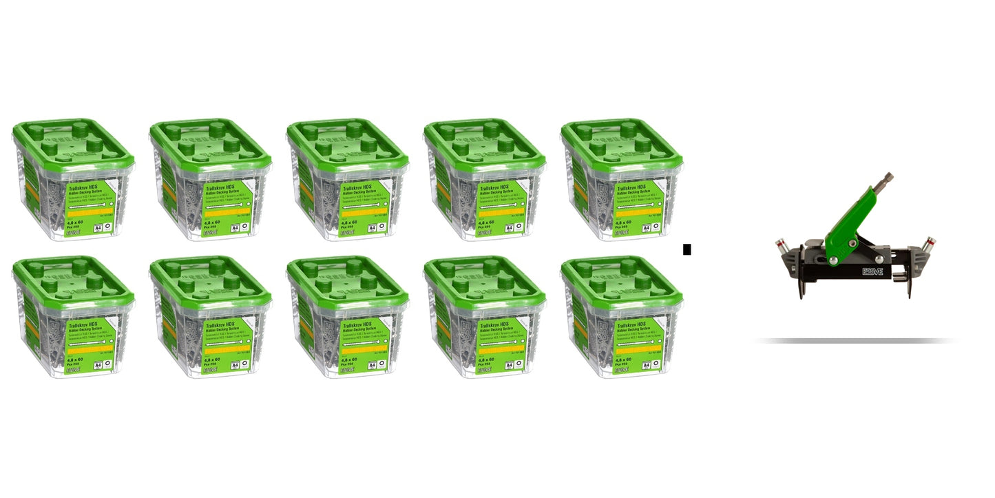 Tréskrúfa 4,8x50 HDS A4 250stk 10Pakkar